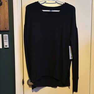 Athleta Black Ribbed Top
